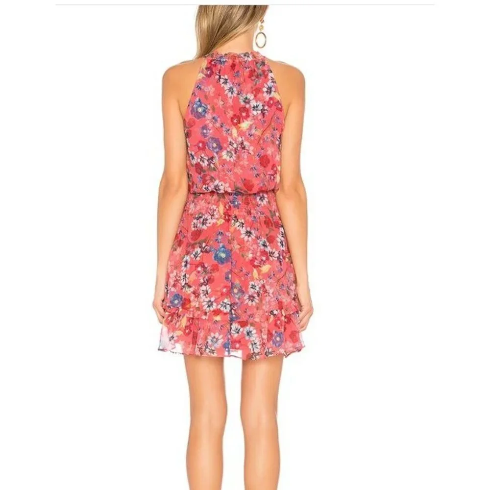 Parker Serenity Silk Tiered Ruffle Mini Dress Size M $370 - Picture 3 of 10